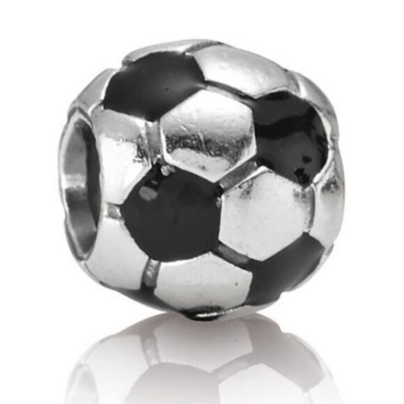 Pandora Retired Sterling Silver Soccer Ball Sports Charm Bead - 790406 - Picture 1 of 2